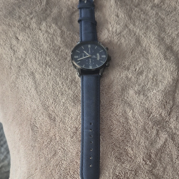 Blue Leather Strap Watch - Picture 1 of 2